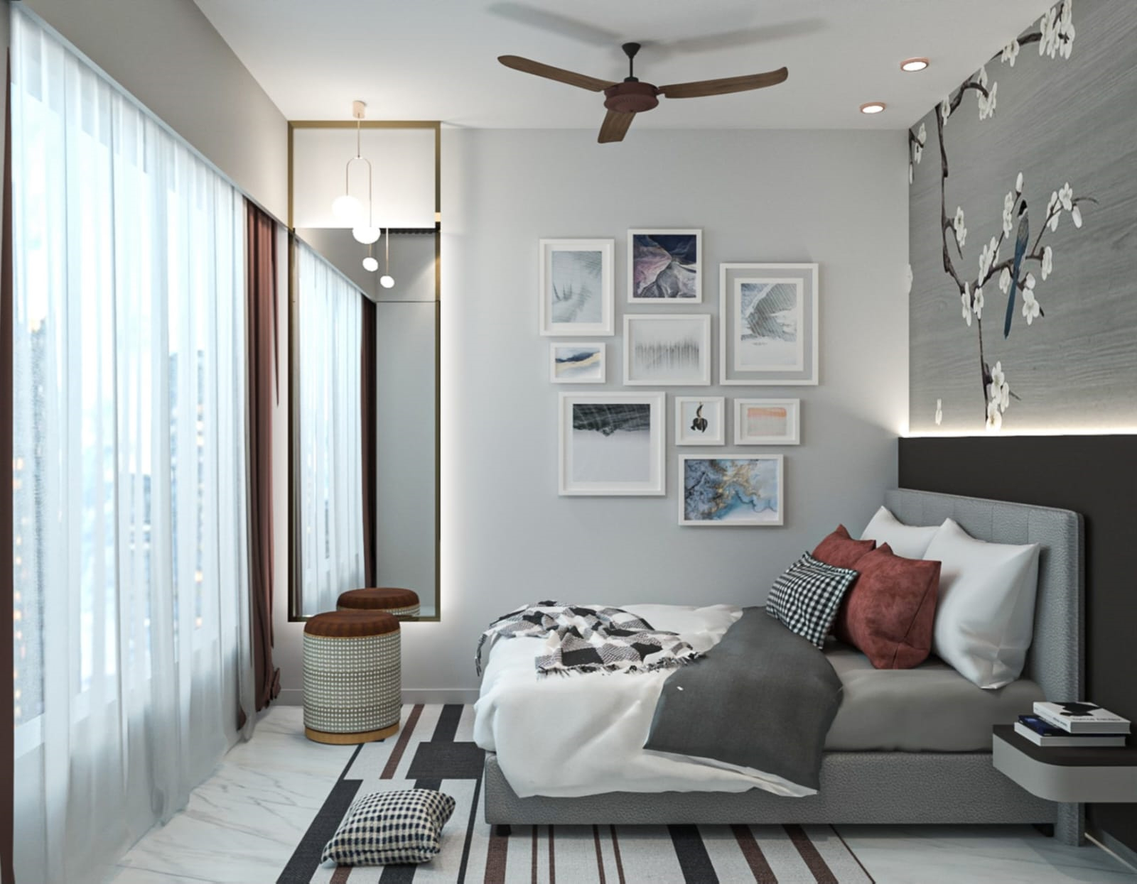 Wide view of ABERY Apartment master bedroom interior